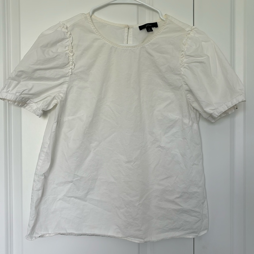 J Crew white cotton top.   Excellent preloved condition.